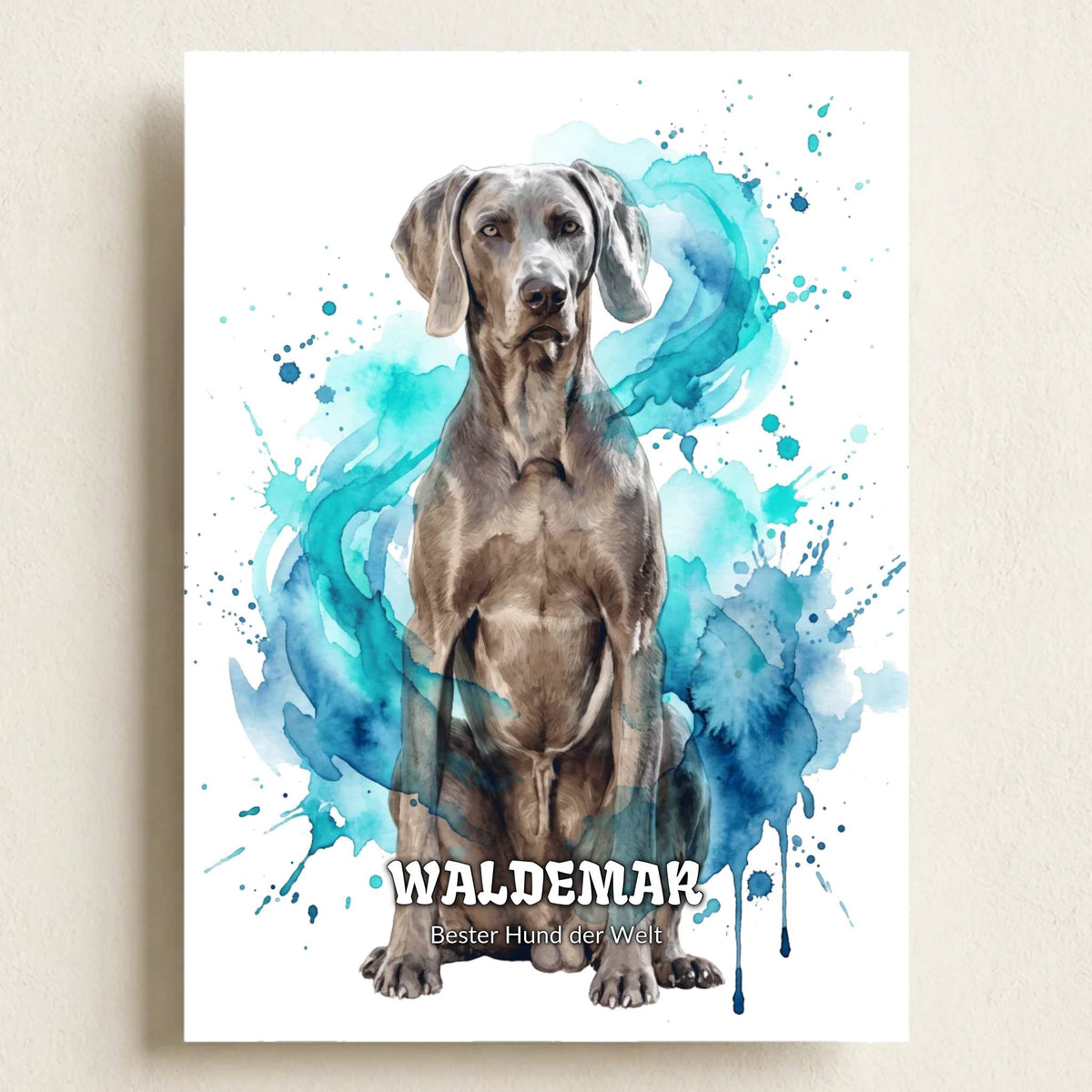 Haustier Aquarell Portrait - Personalisierte Leinwand & Poster für Hund, Katze & Co.