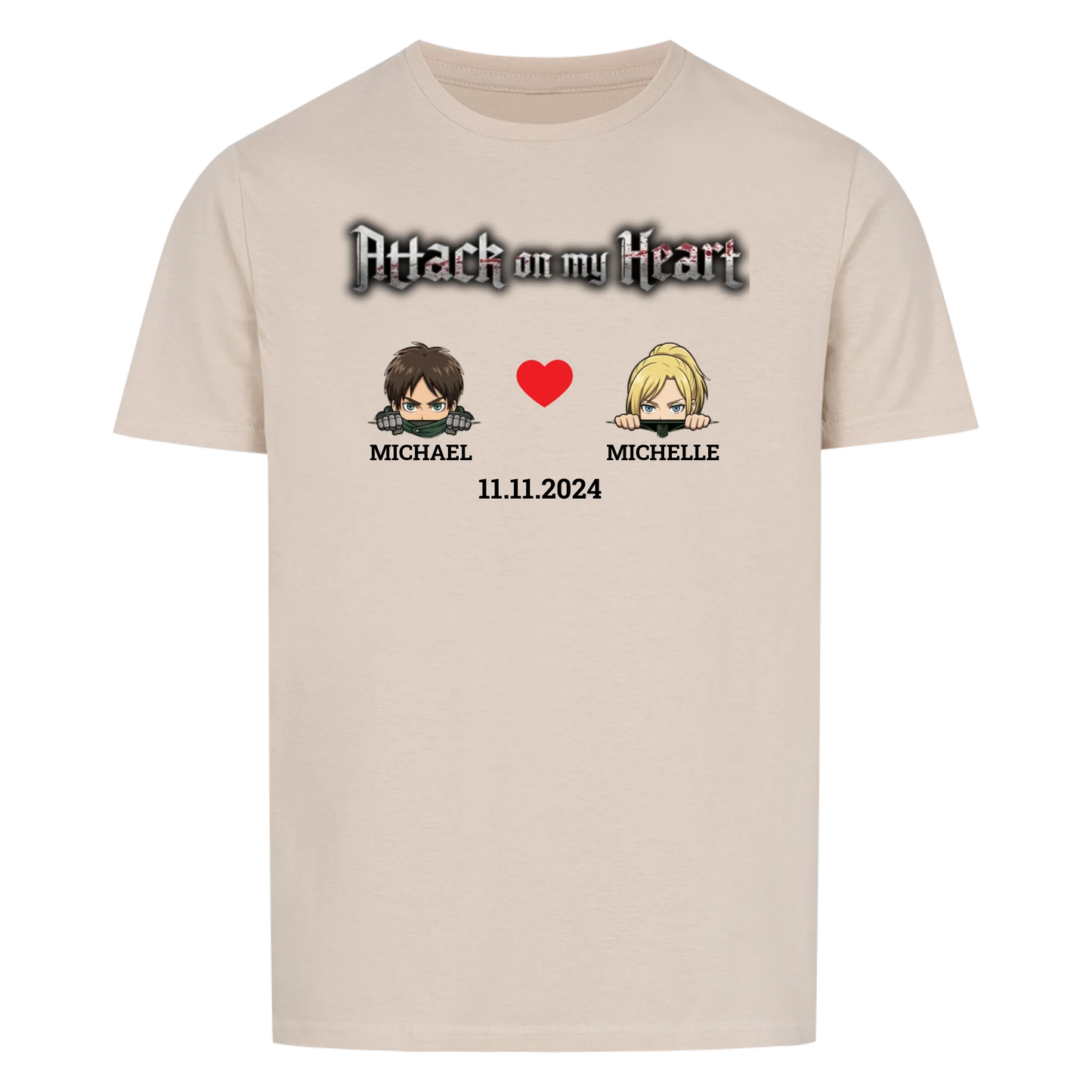 Attack on my Heart - T-Shirt (Personalisierbar mit Datum)