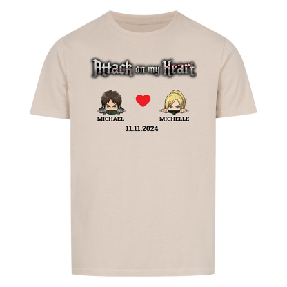 Attack on my Heart - T-Shirt (Personalisierbar mit Datum)