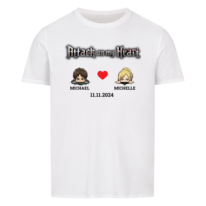 Attack on my Heart - T-Shirt (Personalisierbar mit Datum)