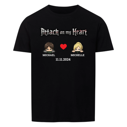 Attack on my Heart - T-Shirt (Personalisierbar mit Datum)