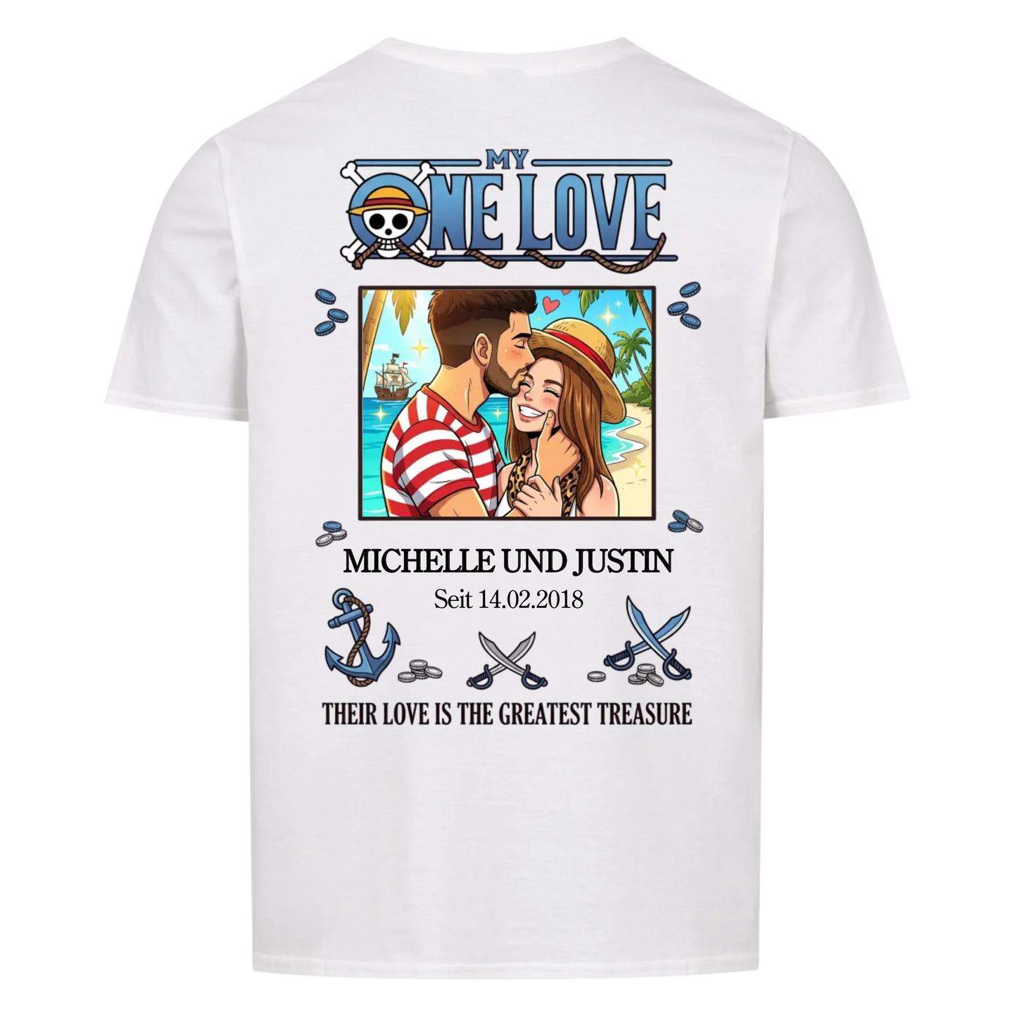 My One Love Upload 1 – Personalisierbares Geschenk für Paare (Rückendruck)