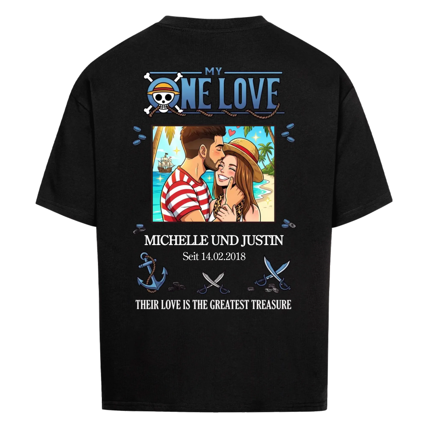 My One Love Upload 1 – Personalisierbares Geschenk für Paare (Rückendruck)