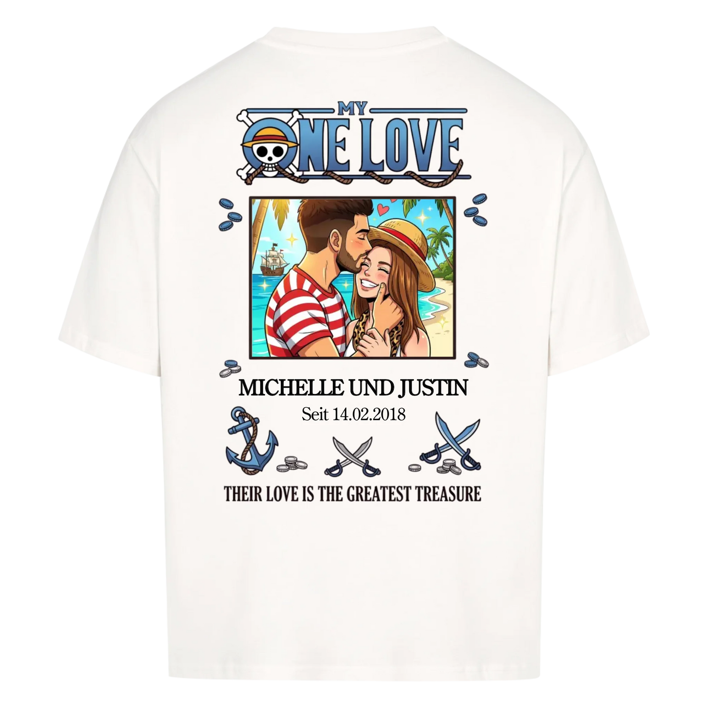My One Love Upload 1 – Personalisierbares Geschenk für Paare (Rückendruck)