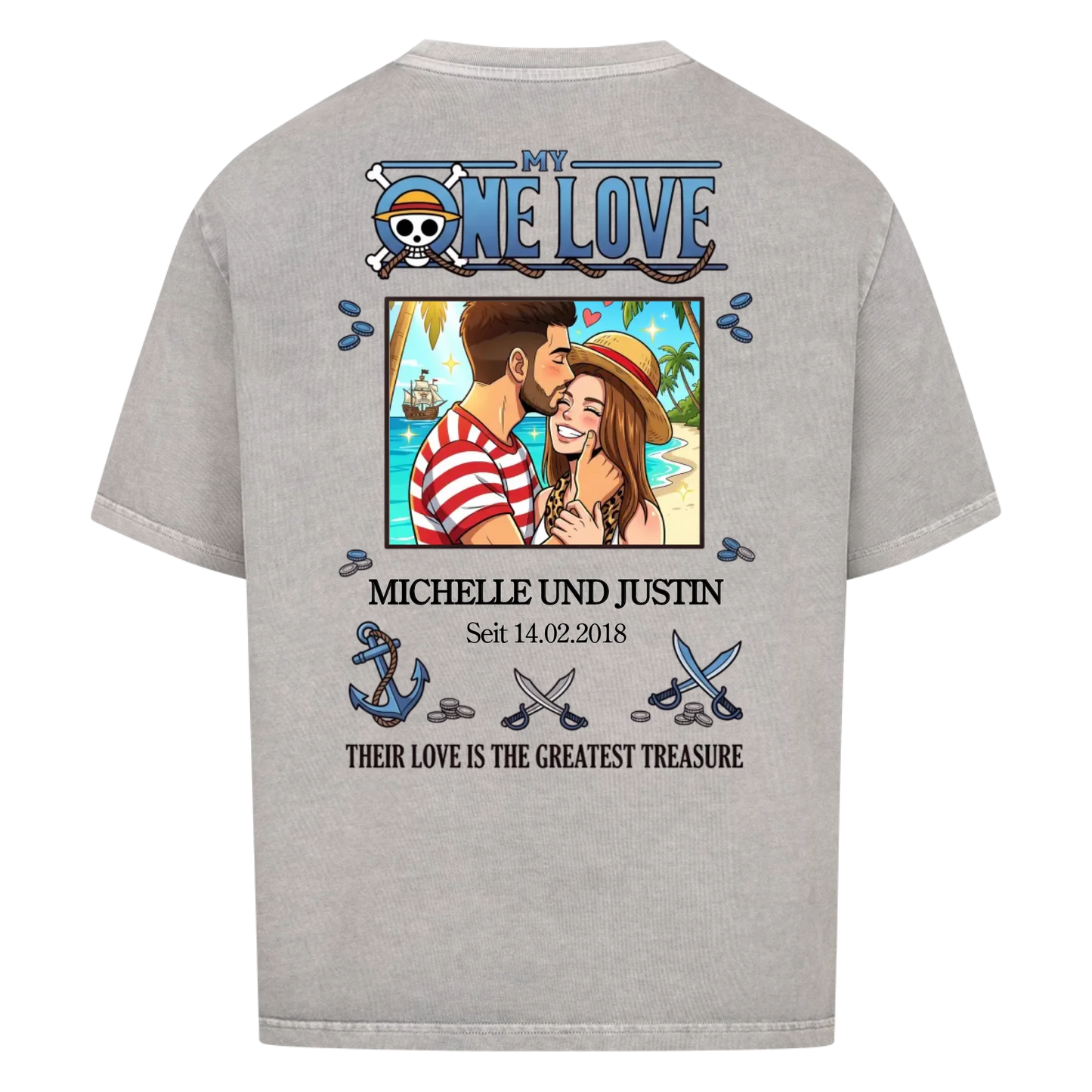 My One Love Upload 1 – Personalisierbares Geschenk für Paare (Rückendruck)