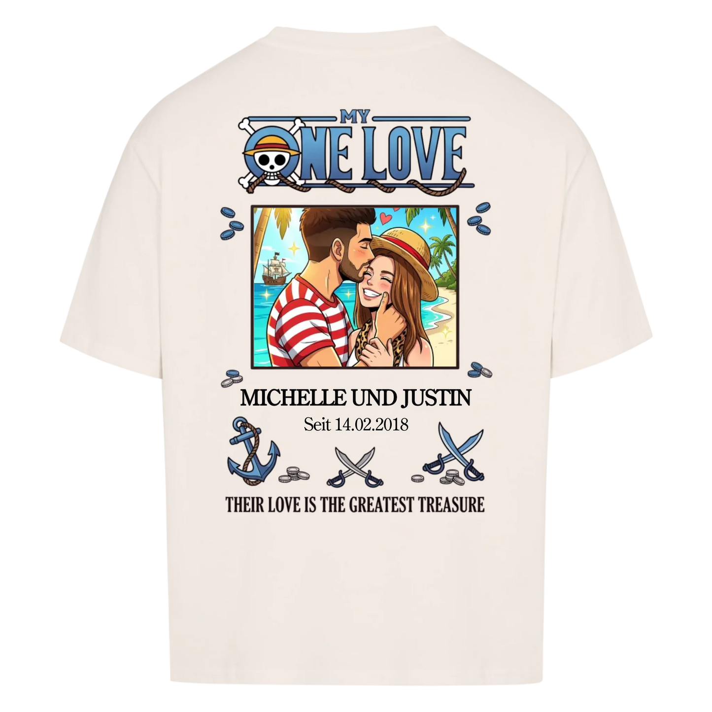 My One Love Upload 1 – Personalisierbares Geschenk für Paare (Rückendruck)