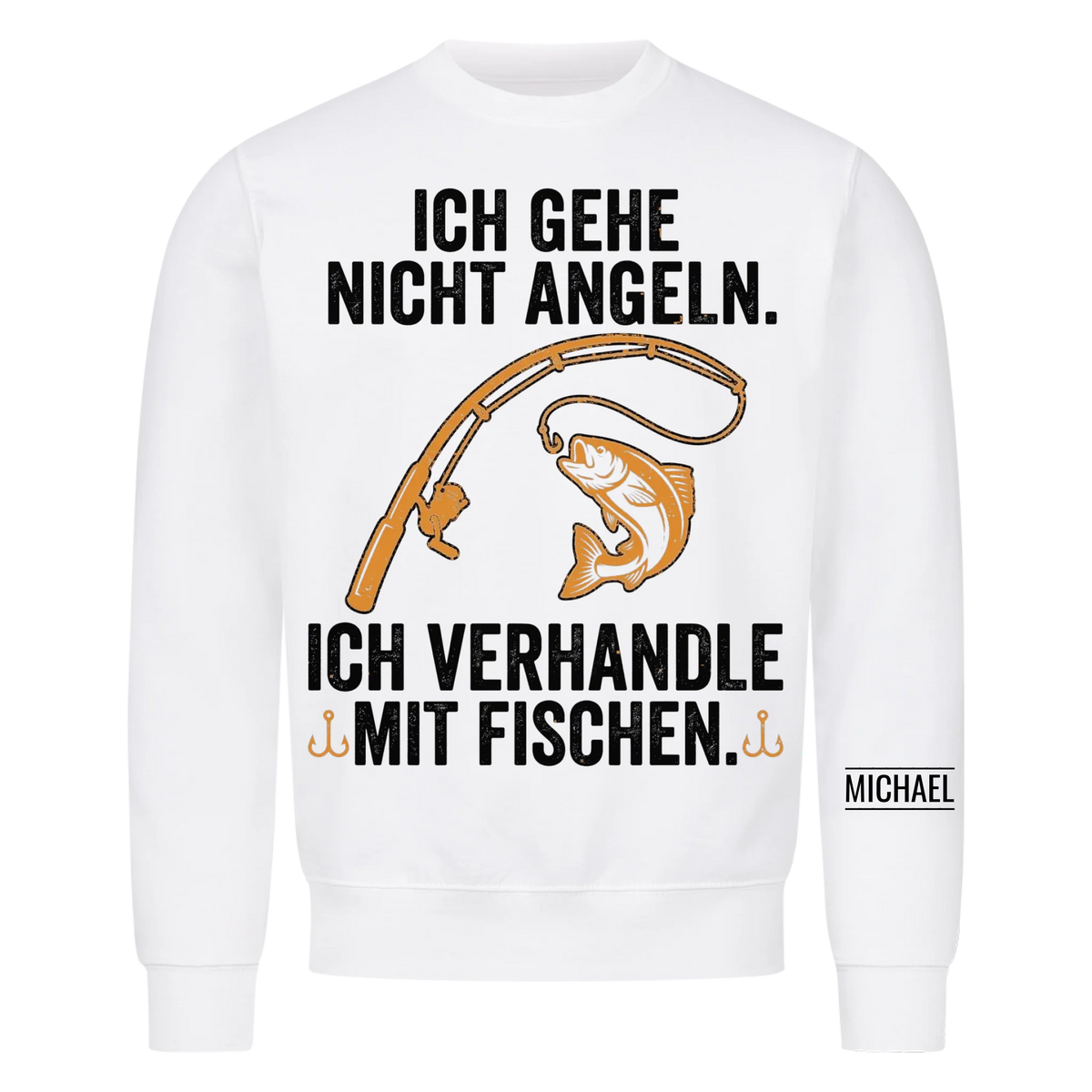 Ich verhandle mit Fischen - Lustiges Geschenk für Männer, Ehemann, Papa, Opa & Angler - Personalisiertes Shirt