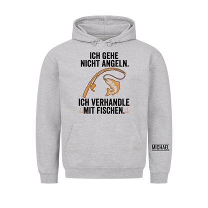 Ich verhandle mit Fischen - Lustiges Geschenk für Männer, Ehemann, Papa, Opa & Angler - Personalisiertes Shirt