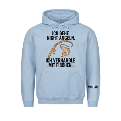 Ich verhandle mit Fischen - Lustiges Geschenk für Männer, Ehemann, Papa, Opa & Angler - Personalisiertes Shirt