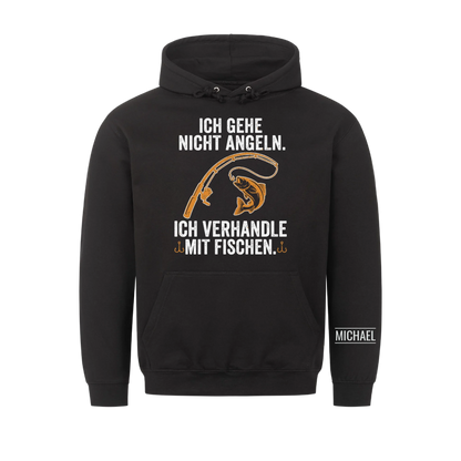 Ich verhandle mit Fischen - Lustiges Geschenk für Männer, Ehemann, Papa, Opa & Angler - Personalisiertes Shirt