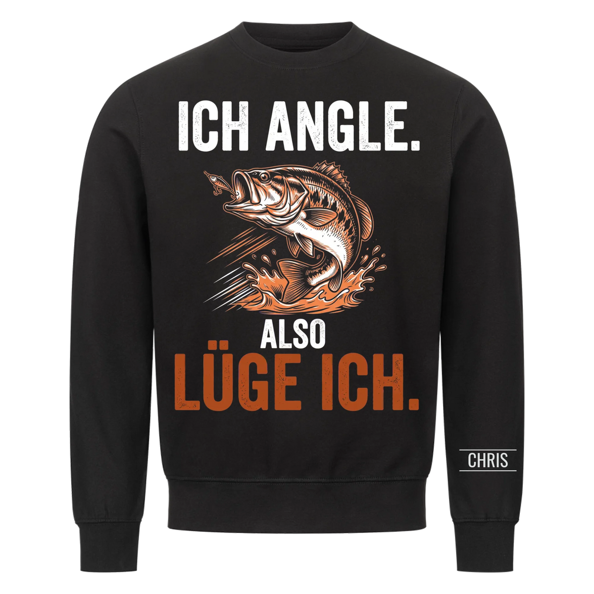 Ich angle also lüge ich - Lustiges Geschenk für Männer, Ehemann, Papa, Opa & Angler - Personalisiertes Shirt