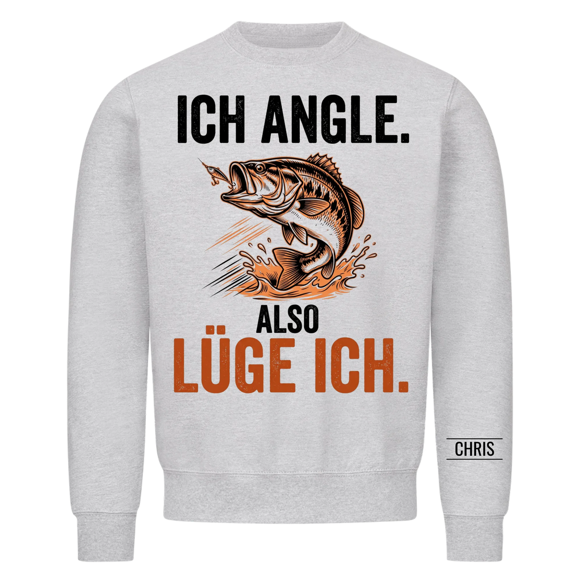 Ich angle also lüge ich - Lustiges Geschenk für Männer, Ehemann, Papa, Opa & Angler - Personalisiertes Shirt