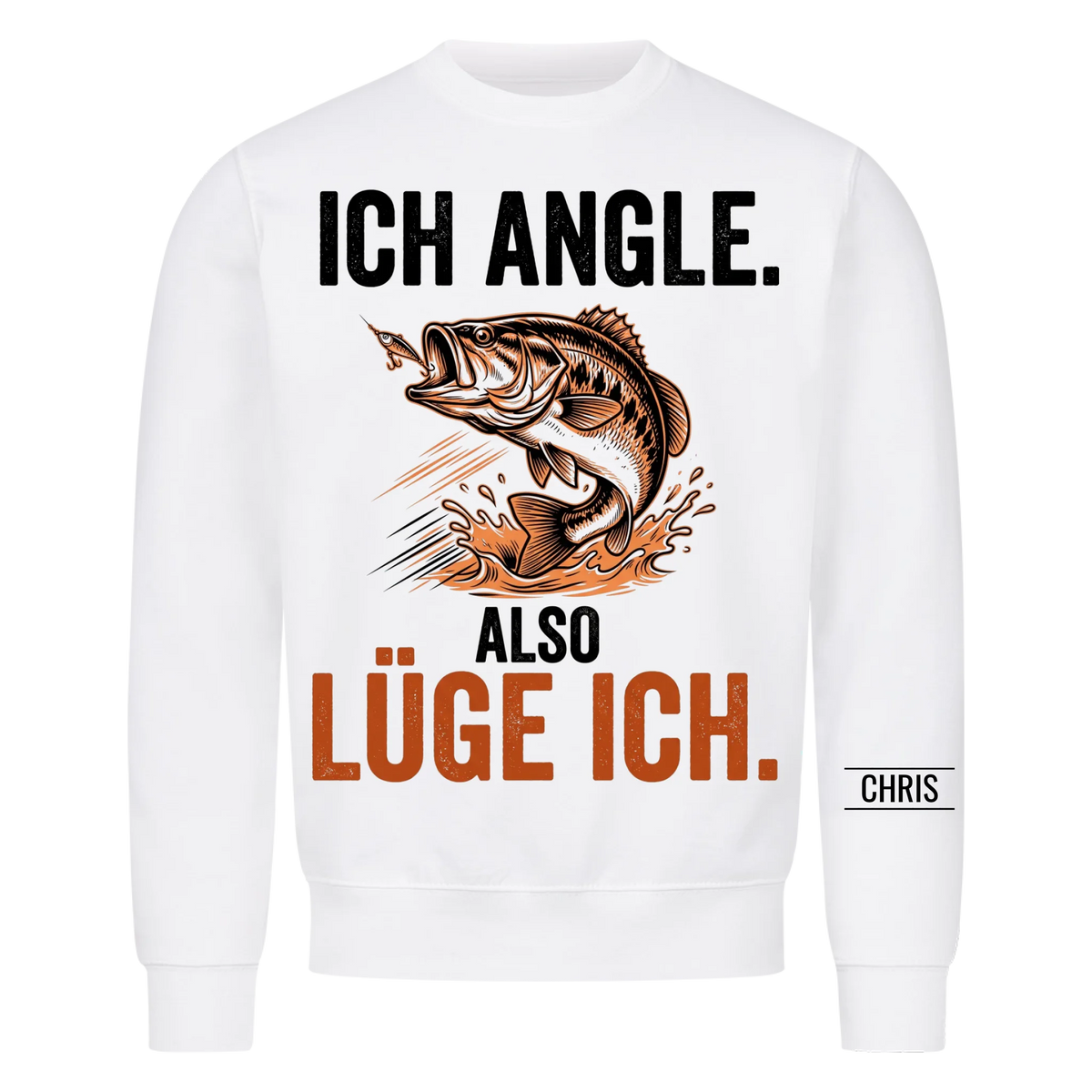 Ich angle also lüge ich - Lustiges Geschenk für Männer, Ehemann, Papa, Opa & Angler - Personalisiertes Shirt