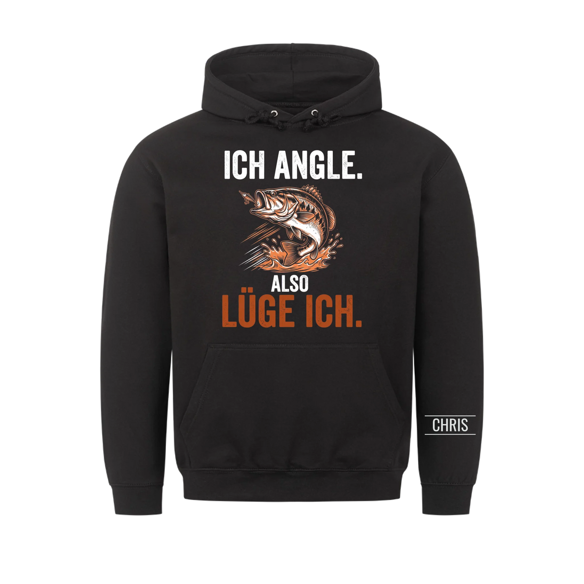 Ich angle also lüge ich - Lustiges Geschenk für Männer, Ehemann, Papa, Opa & Angler - Personalisiertes Shirt