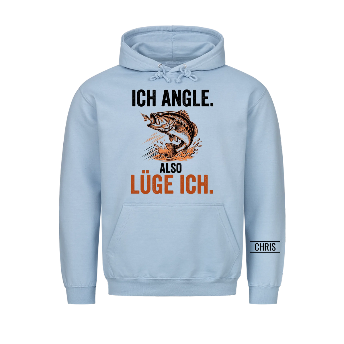 Ich angle also lüge ich - Lustiges Geschenk für Männer, Ehemann, Papa, Opa & Angler - Personalisiertes Shirt