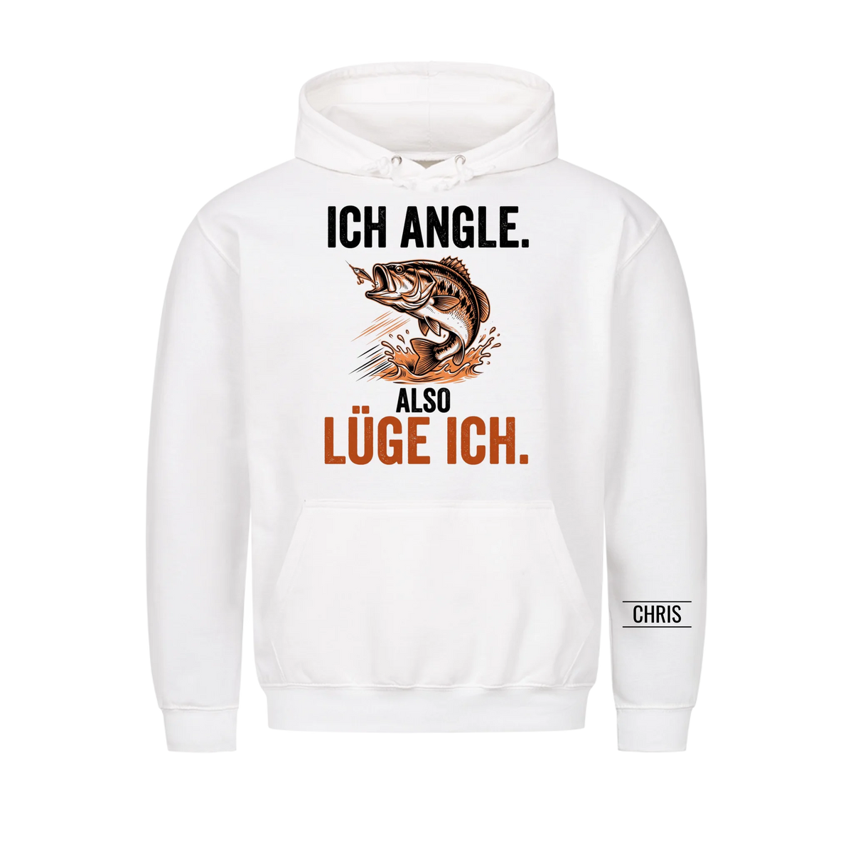 Ich angle also lüge ich - Lustiges Geschenk für Männer, Ehemann, Papa, Opa & Angler - Personalisiertes Shirt
