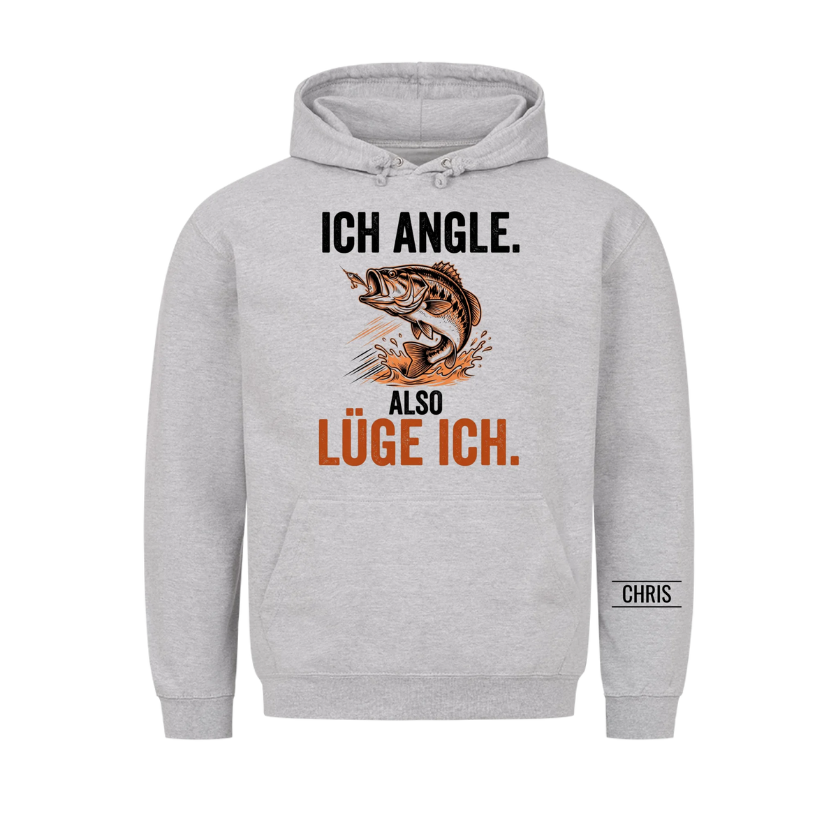 Ich angle also lüge ich - Lustiges Geschenk für Männer, Ehemann, Papa, Opa & Angler - Personalisiertes Shirt