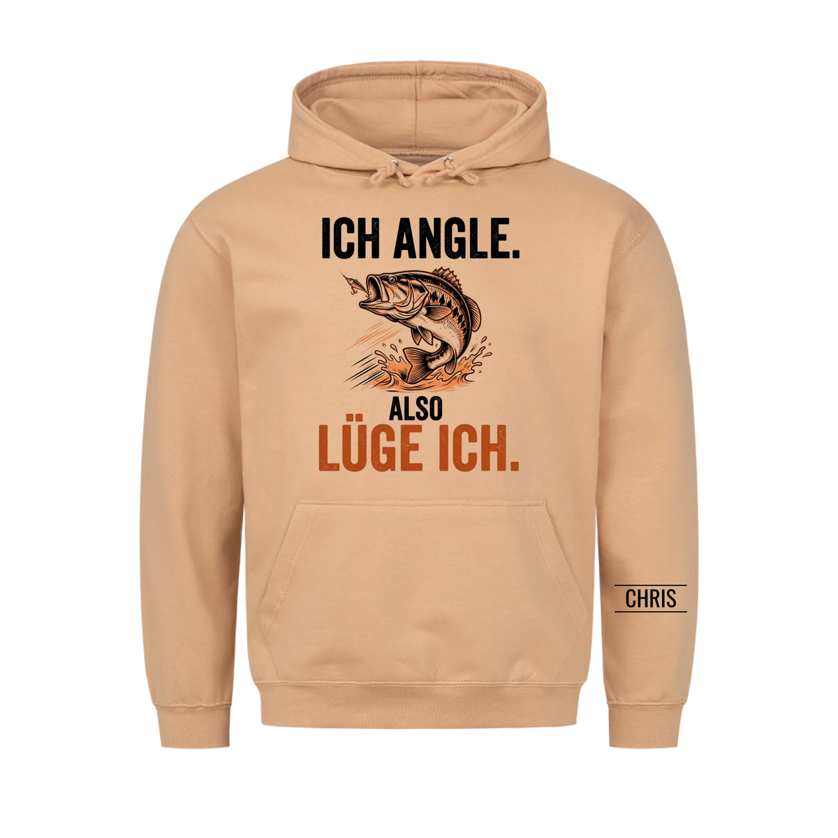 Ich angle also lüge ich - Lustiges Geschenk für Männer, Ehemann, Papa, Opa & Angler - Personalisiertes Shirt