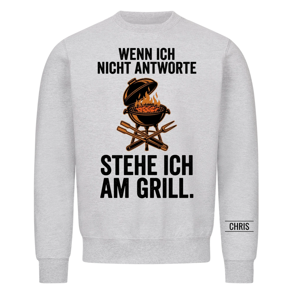 Stehe ich am Grill - Lustiges Geschenk für Männer, Ehemann, Papa, Opa & Grillmeister - Personalisiertes Shirt copy