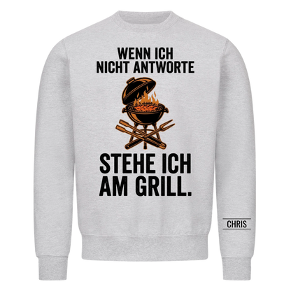 Stehe ich am Grill - Lustiges Geschenk für Männer, Ehemann, Papa, Opa & Grillmeister - Personalisiertes Shirt copy