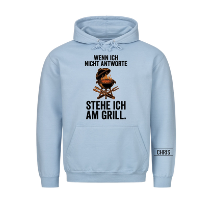 Stehe ich am Grill - Lustiges Geschenk für Männer, Ehemann, Papa, Opa & Grillmeister - Personalisiertes Shirt copy
