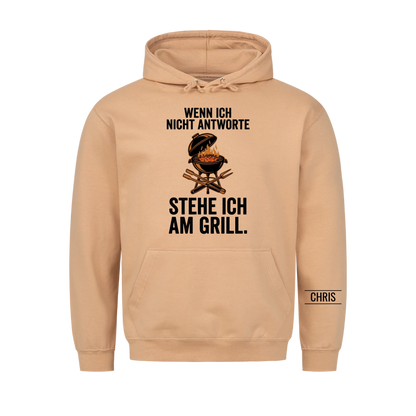 Stehe ich am Grill - Lustiges Geschenk für Männer, Ehemann, Papa, Opa & Grillmeister - Personalisiertes Shirt copy