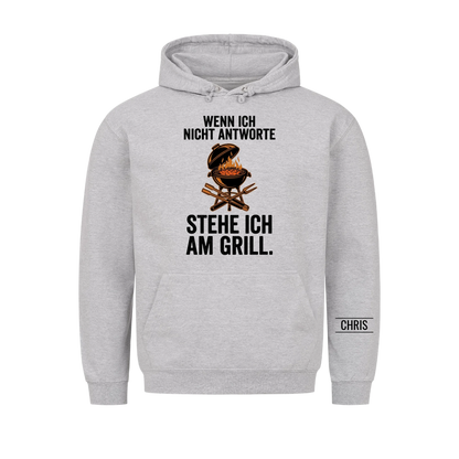Stehe ich am Grill - Lustiges Geschenk für Männer, Ehemann, Papa, Opa & Grillmeister - Personalisiertes Shirt copy