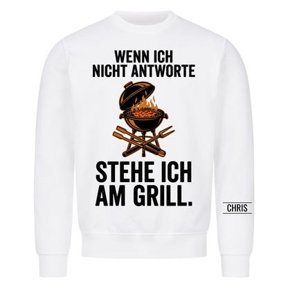 Stehe ich am Grill - Lustiges Geschenk für Männer, Ehemann, Papa, Opa & Grillmeister - Personalisiertes Shirt copy