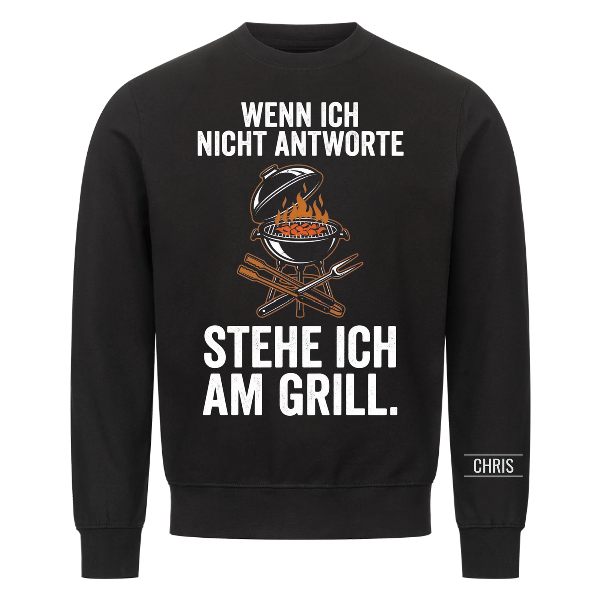 Stehe ich am Grill - Lustiges Geschenk für Männer, Ehemann, Papa, Opa & Grillmeister - Personalisiertes Shirt copy