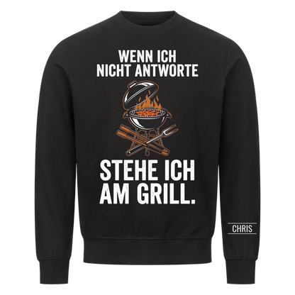 Stehe ich am Grill - Lustiges Geschenk für Männer, Ehemann, Papa, Opa & Grillmeister - Personalisiertes Shirt copy