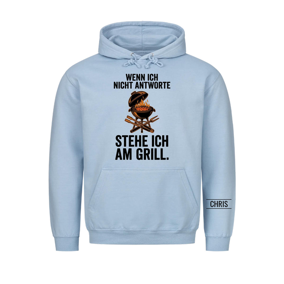Stehe ich am Grill - Lustiges Geschenk für Männer, Ehemann, Papa, Opa & Grillmeister - Personalisiertes Shirt copy