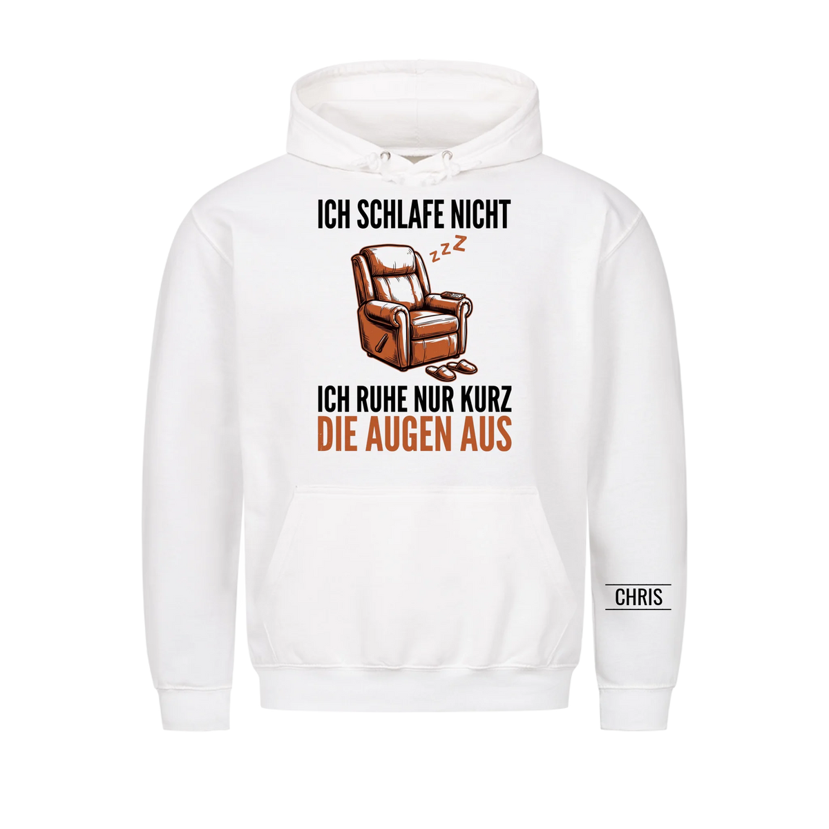 Ich schlafe nicht Ich ruhe nur kurz die Augen aus - Lustiges Geschenk für Männer, Ehemann, Papa & Opa - Personalisiertes Shirt