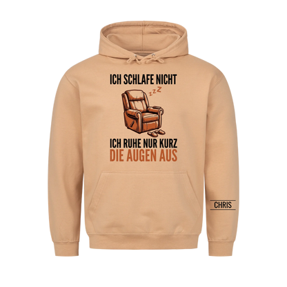 Ich schlafe nicht Ich ruhe nur kurz die Augen aus - Lustiges Geschenk für Männer, Ehemann, Papa & Opa - Personalisiertes Shirt