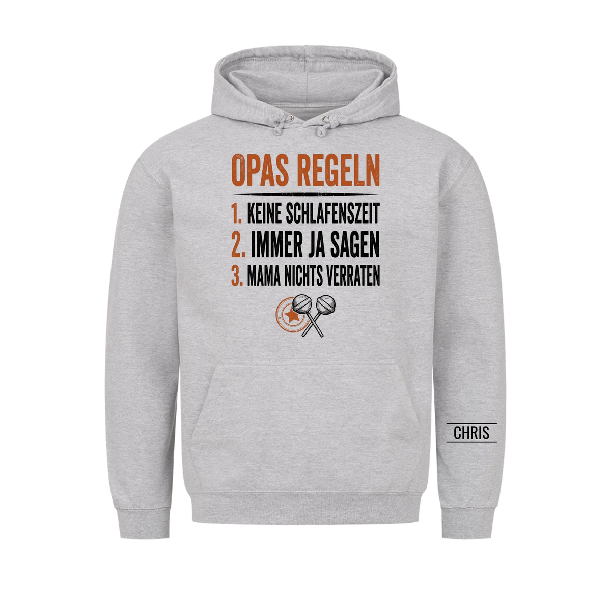 Opas Regeln Keine Schlafenszeit Die Antwort ist immer Ja - Lustiges Geschenk für Opa, Opi & Großvater - Personalisiertes Shirt