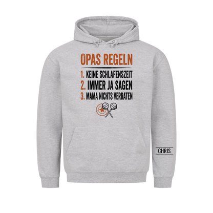 Opas Regeln Keine Schlafenszeit Die Antwort ist immer Ja - Lustiges Geschenk für Opa, Opi & Großvater - Personalisiertes Shirt