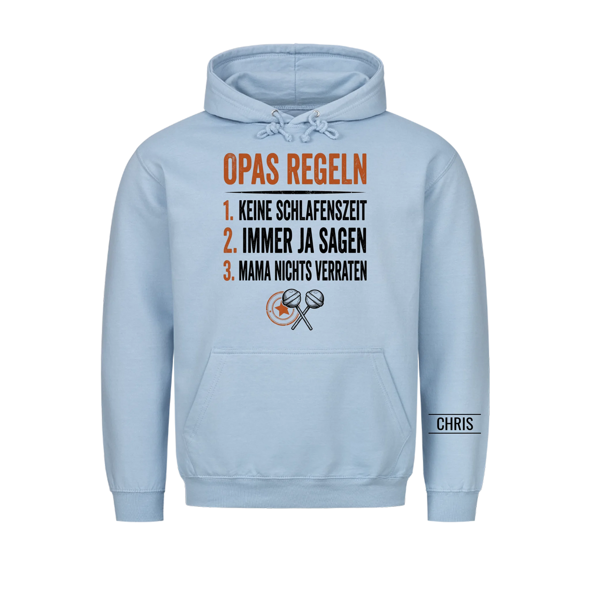 Opas Regeln Keine Schlafenszeit Die Antwort ist immer Ja - Lustiges Geschenk für Opa, Opi & Großvater - Personalisiertes Shirt