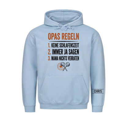 Opas Regeln Keine Schlafenszeit Die Antwort ist immer Ja - Lustiges Geschenk für Opa, Opi & Großvater - Personalisiertes Shirt
