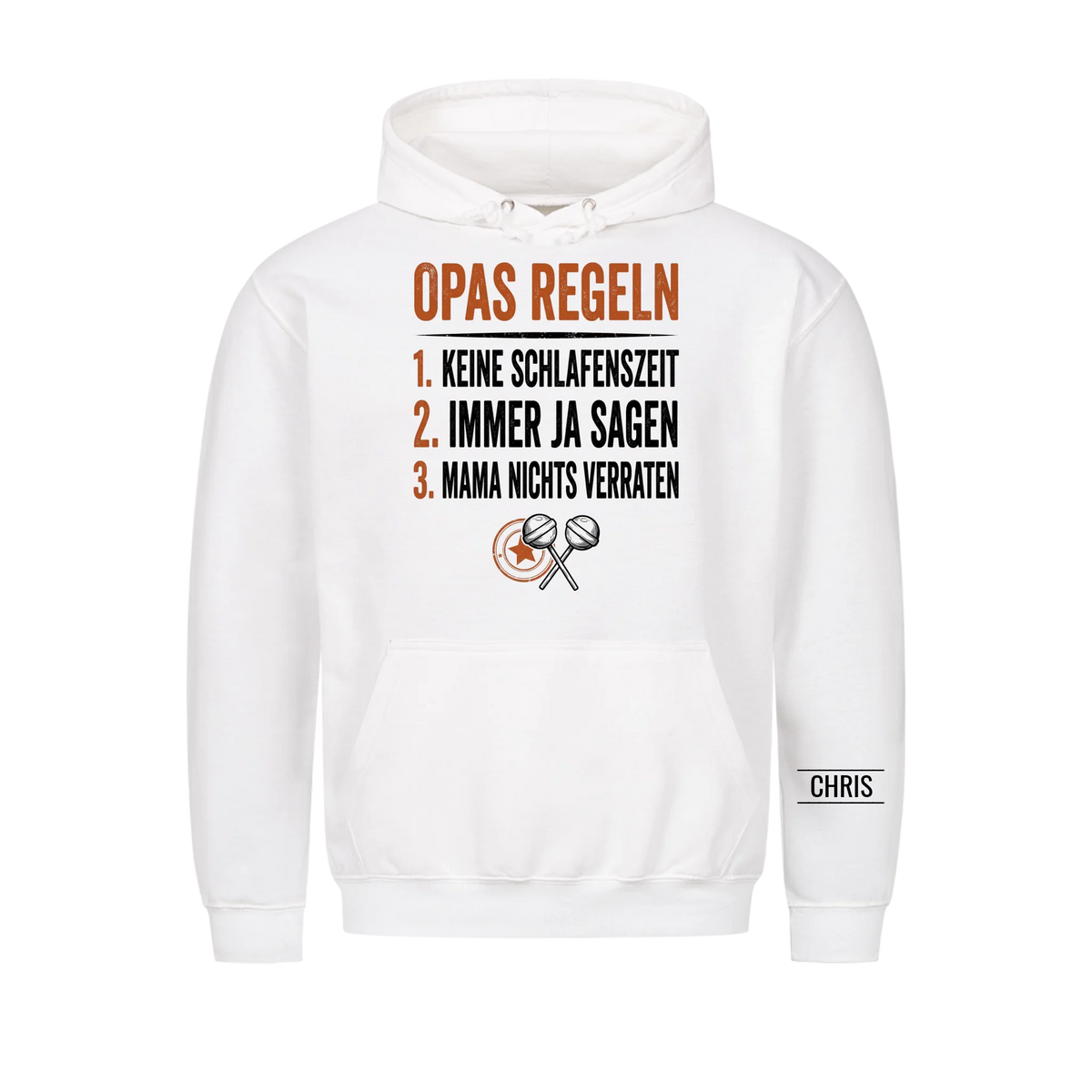 Opas Regeln Keine Schlafenszeit Die Antwort ist immer Ja - Lustiges Geschenk für Opa, Opi & Großvater - Personalisiertes Shirt