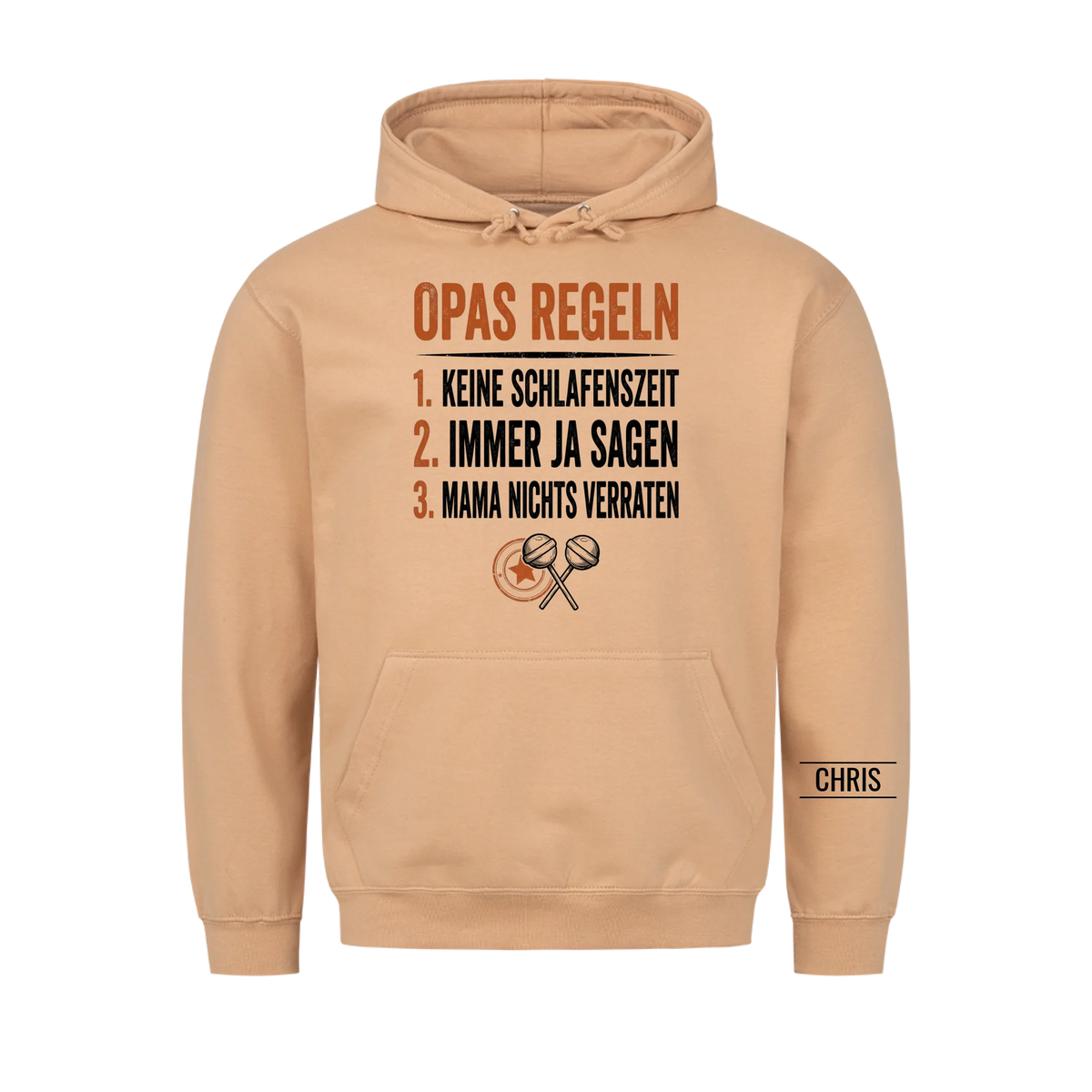 Opas Regeln Keine Schlafenszeit Die Antwort ist immer Ja - Lustiges Geschenk für Opa, Opi & Großvater - Personalisiertes Shirt