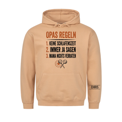 Opas Regeln Keine Schlafenszeit Die Antwort ist immer Ja - Lustiges Geschenk für Opa, Opi & Großvater - Personalisiertes Shirt