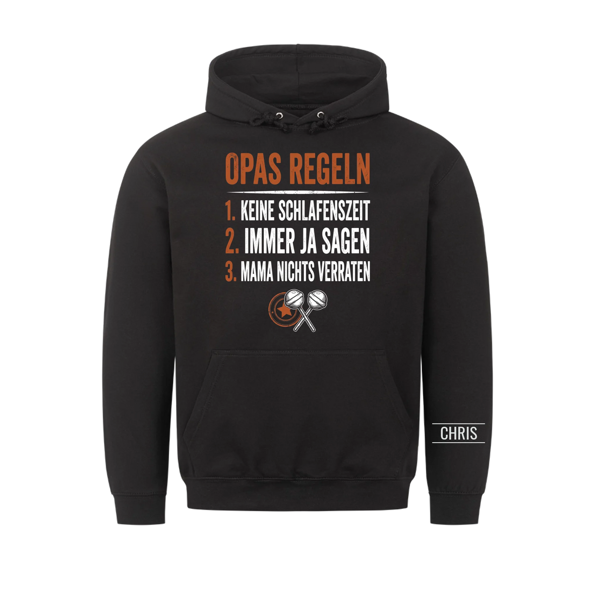 Opas Regeln Keine Schlafenszeit Die Antwort ist immer Ja - Lustiges Geschenk für Opa, Opi & Großvater - Personalisiertes Shirt