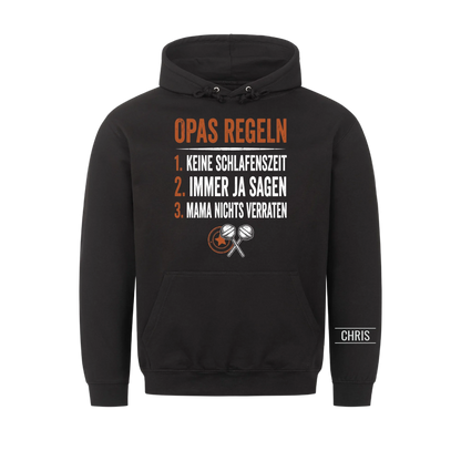 Opas Regeln Keine Schlafenszeit Die Antwort ist immer Ja - Lustiges Geschenk für Opa, Opi & Großvater - Personalisiertes Shirt