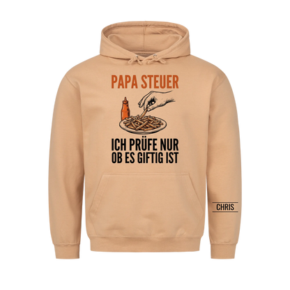 Papa Steuer Ich prüfe nur ob es giftig ist - Lustiges Geschenk für Papa, Ehemann & Männer - Personalisiertes Shirt