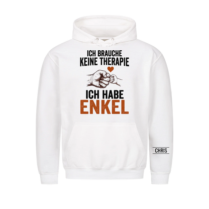 Ich brauche keine Therapie Ich habe Enkel - Lustiges Geschenk für Opa, Oma & Großeltern - Personalisiertes Shirt