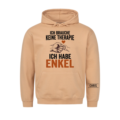 Ich brauche keine Therapie Ich habe Enkel - Lustiges Geschenk für Opa, Oma & Großeltern - Personalisiertes Shirt