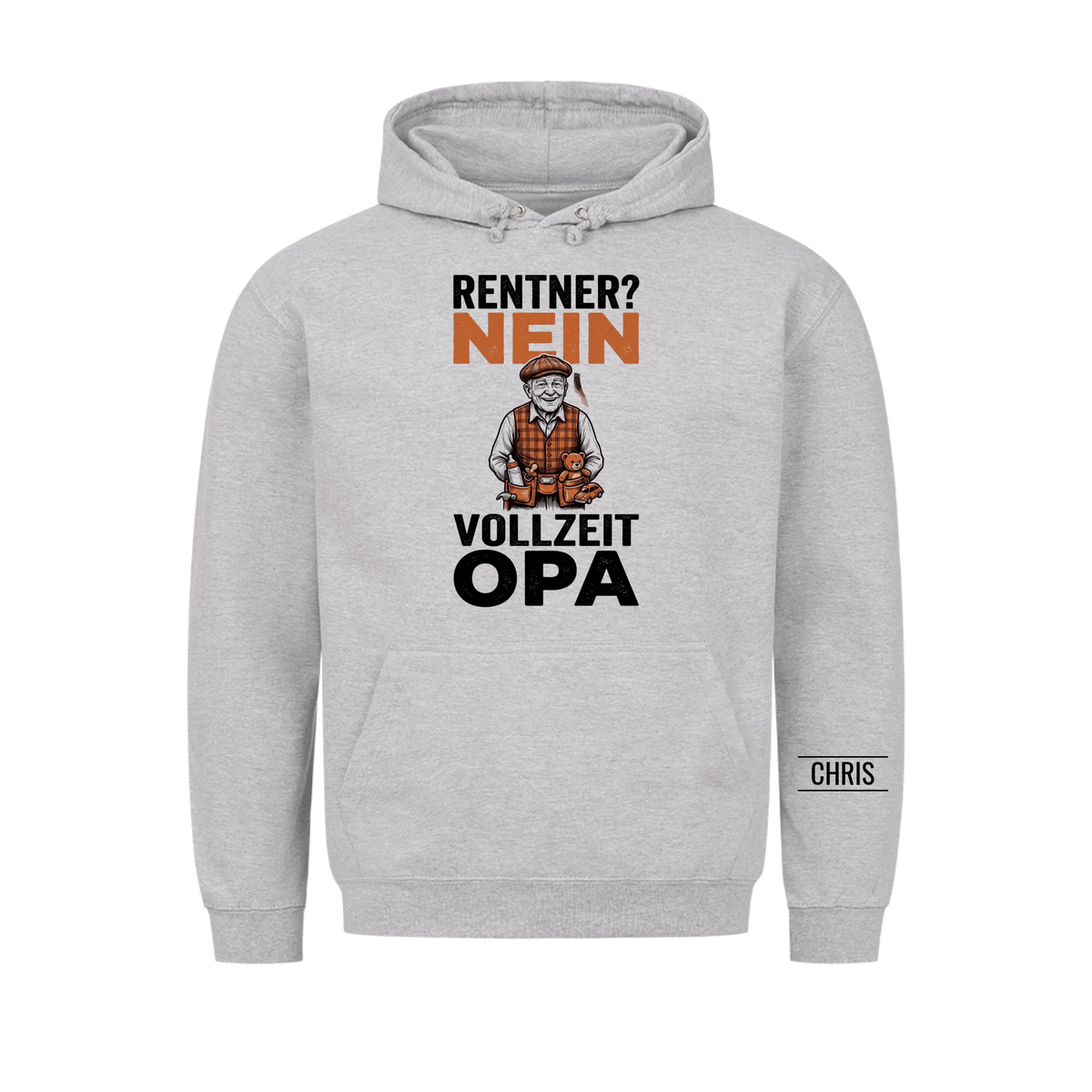 Rentner Nein Vollzeit Opa - Lustiges Geschenk zur Rente für Opa, Opi & Großvater - Personalisiertes Shirt
