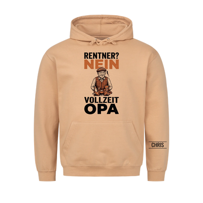 Rentner Nein Vollzeit Opa - Lustiges Geschenk zur Rente für Opa, Opi & Großvater - Personalisiertes Shirt