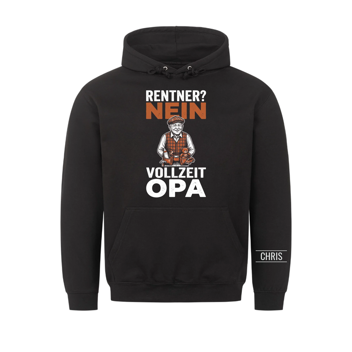Rentner Nein Vollzeit Opa - Lustiges Geschenk zur Rente für Opa, Opi & Großvater - Personalisiertes Shirt