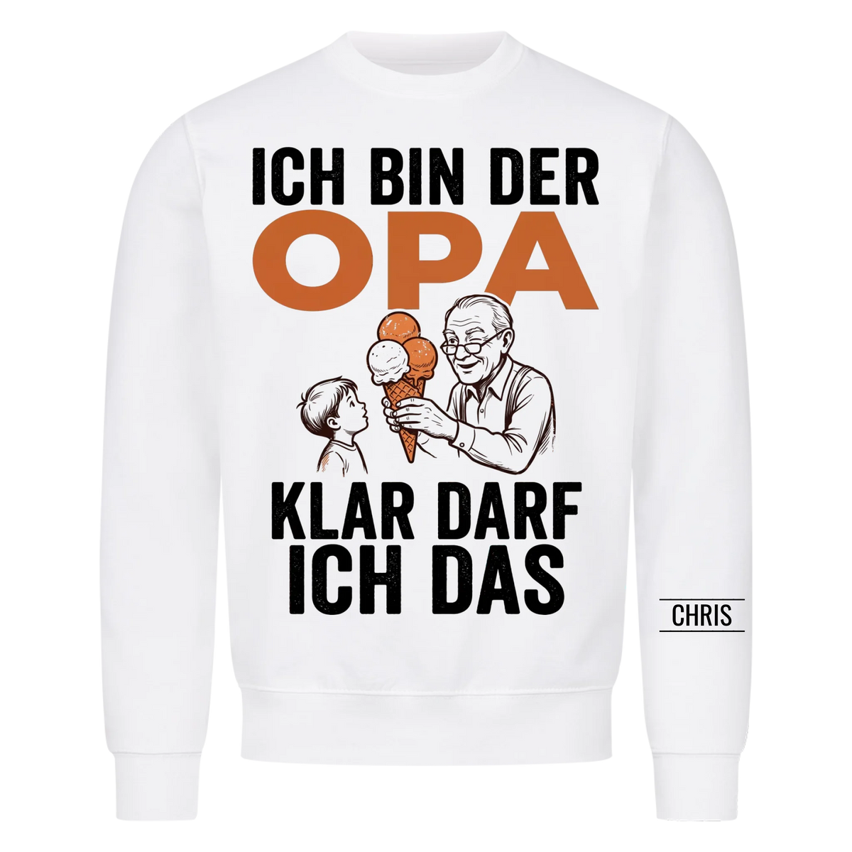 Ich bin der Opa Klar darf ich das - Lustiges Geschenk für Opa, Opi & Großvater - Personalisiertes Shirt