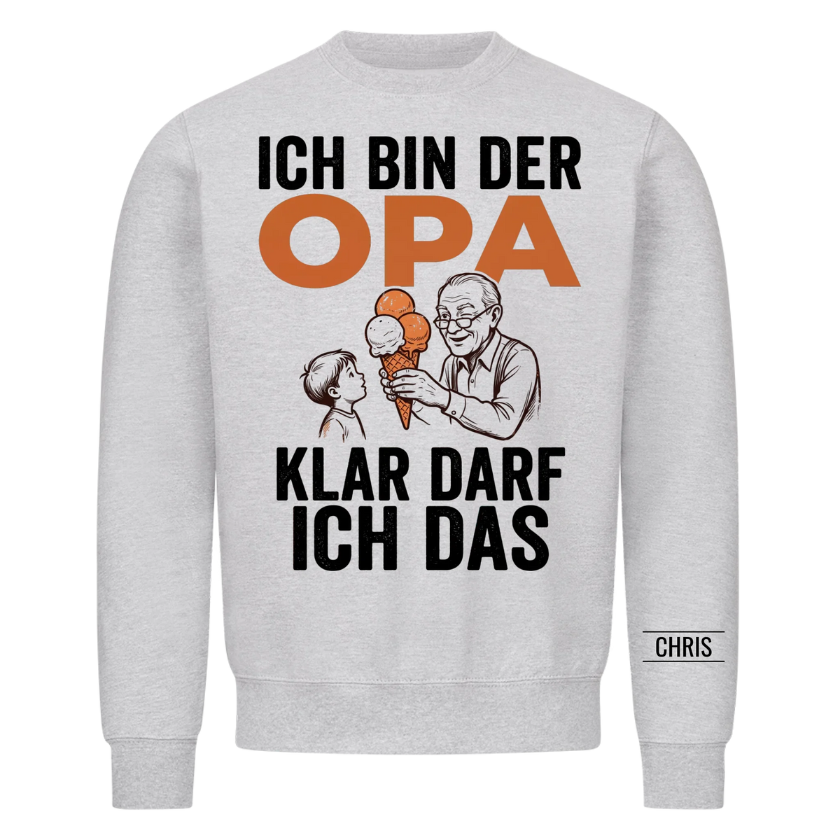 Ich bin der Opa Klar darf ich das - Lustiges Geschenk für Opa, Opi & Großvater - Personalisiertes Shirt